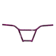 Salt Classic 4-piece chromoly BMX handlebar in purple splatter with 9-inch rise and 29.5-inch width