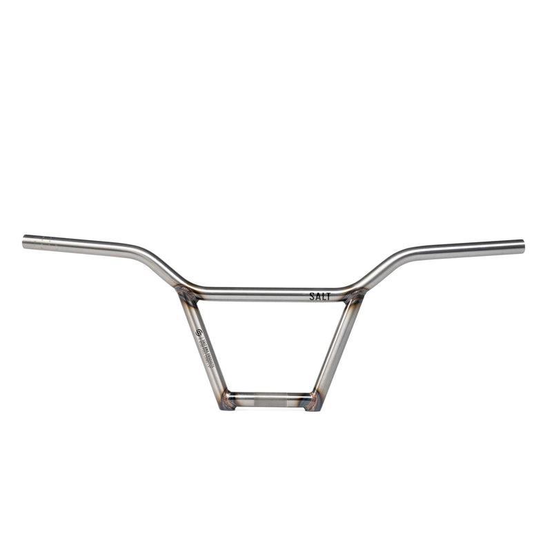 Salt Classic 4-piece chromoly BMX handlebar with 9" or 9.5" rise and 29.5" width in raw finish