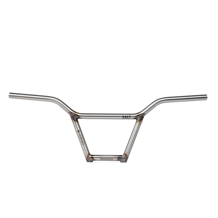 Salt Classic 4-piece chromoly BMX handlebar with 9" or 9.5" rise and 29.5" width in raw finish