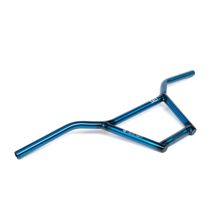 Salt Classic 4-piece chromoly handlebar in translucent blue with 29.5" width and 9" rise options