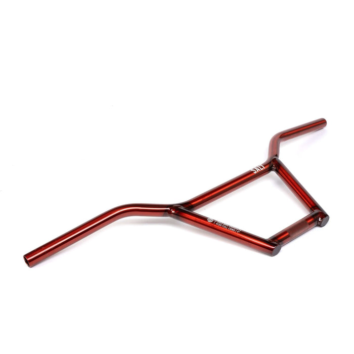 Salt Classic 4-piece chromoly BMX handlebar in translucent red with 29.5-inch width and 9-inch rise option.