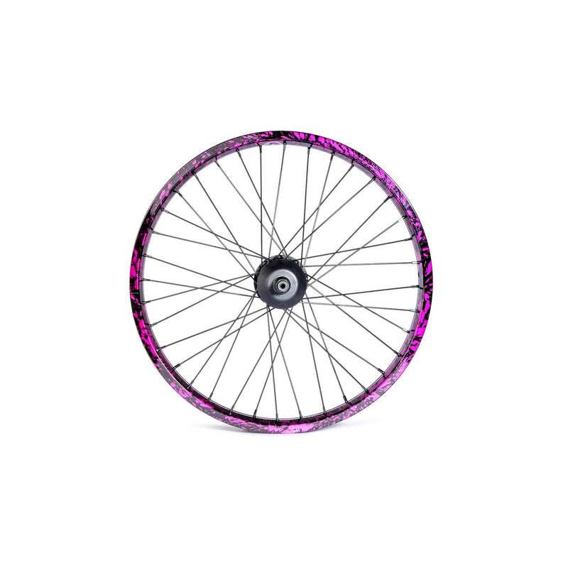 Salt Everest Freecoaster rear wheel with purple rim, featuring 36h sealed bearing hub and nylon hub guards.