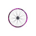 Salt EX front wheel with black and purple splatter design, featuring a 36mm wide Valon street rim and sealed EX front hub.