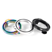 SALTPLUS GEO ROTOR CNC machined alloy rotor set in black, oil slick, and silver polished with durable polymer bushing for smooth performance.