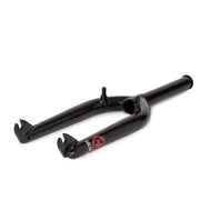 Black Saltplus HQ Fork with 1pc CNC chromoly steerer, 26mm offset, laser cut dropouts, and U-brake mounts.