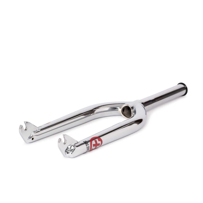 Chrome and black Saltplus HQ Fork with heat-treated chromoly construction and 26mm offset for BMX bikes