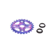 SALTPLUS MANTA SPROCKET 25t purple alloy BMX sprocket with 4 bolt holes and spindle adapters