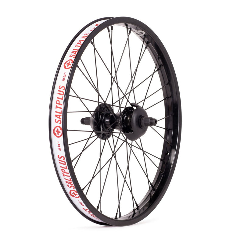 SALTPLUS MESA 20-inch black cassette rear wheel with welded rim and TRAPEZ hub featuring SDS switch drive system