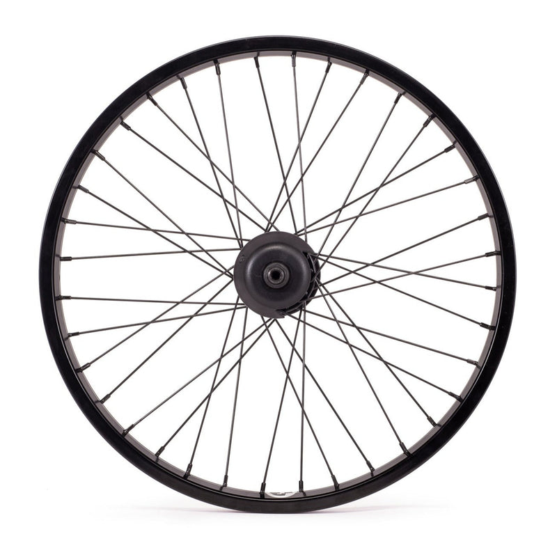 20-inch SALTPLUS MESA/VERTEX freecoaster rear wheel in black with pro nylon hub guards.