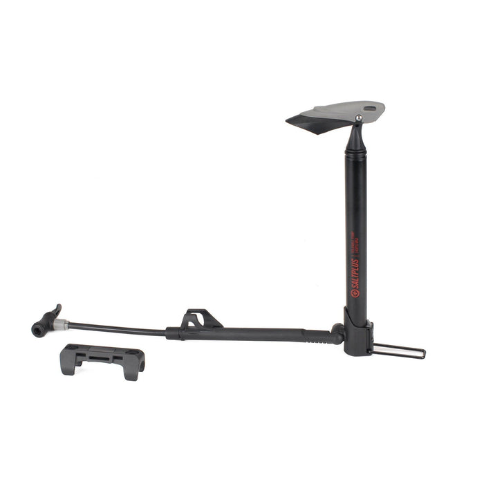 SALTPLUS MINI PUMP in black, compatible with Schrader and Presta valves.