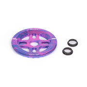 SALTPLUS ORION GUARD sprocket in nebula purple with spindle adapters.