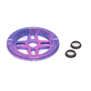 SALTPLUS ORION GUARD sprocket in Nebula Purple with 19mm and 22mm spindle adapters.