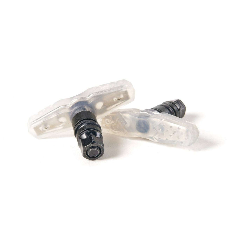 SALTPLUS PROPELLER BRAKE PADS with soft rubber compound and clear color, designed for black or colored rims, including mounting hardware.