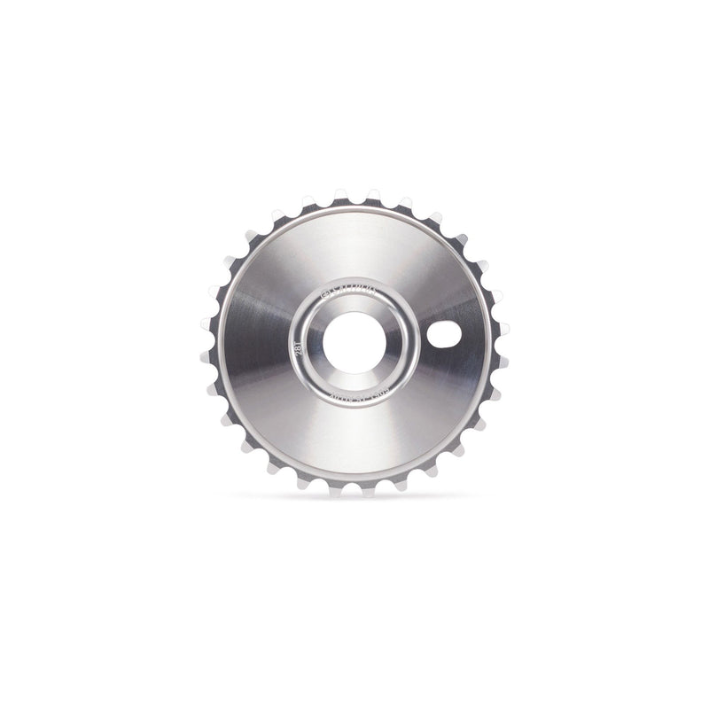 SALTPLUS SOLIDUS SPROCKET, CNC machined alloy, available in 28t or 25t, colors Black, Oil Slick, Silver.