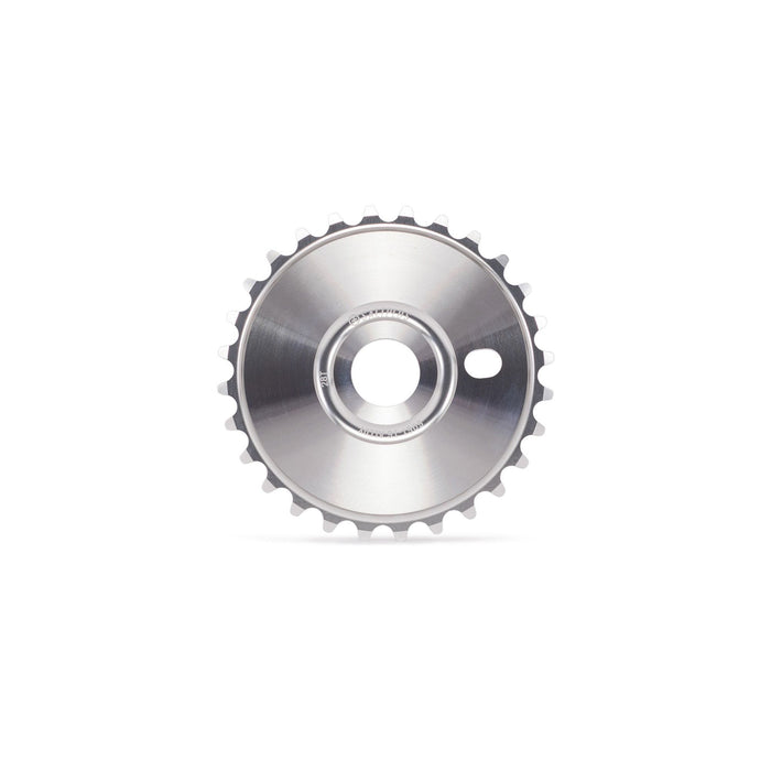 SALTPLUS SOLIDUS SPROCKET, CNC machined alloy, available in 28t or 25t, colors Black, Oil Slick, Silver.