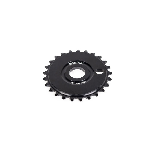 SALTPLUS SOLIDUS SPROCKET, CNC machined alloy, 28t/25t sizes, black color.