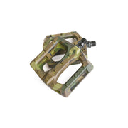 Camo and black SALTPLUS STEALTH SEALED PEDALS with a large platform and replaceable body.