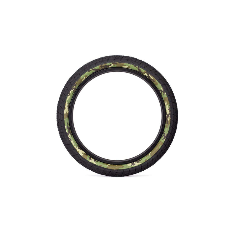SALTPLUS STING TIRE 20-inch BMX tire with camouflage sidewall and smooth center tread for all-surface performance