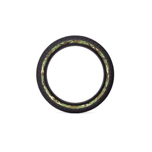 SALTPLUS STING TIRE 20-inch BMX tire with camouflage sidewall and smooth center tread for all-surface performance