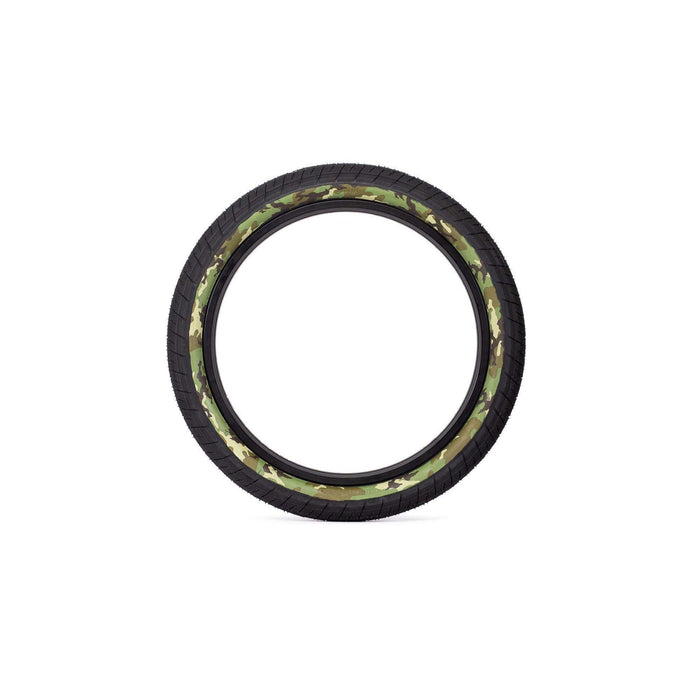 SALTPLUS STING TIRE 20-inch BMX tire with camouflage sidewall and smooth center tread for all-surface performance