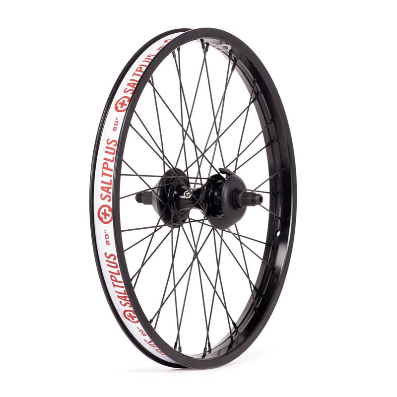 Black SALTPLUS SUMMIT 20-inch cassette rear wheel with 36mm rim and sealed pro hub