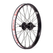 Black 20-inch SALTPLUS SUMMIT/ VERTEX freecoaster wheel with 36mm summit rim and sealed hub designed for BMX street riding