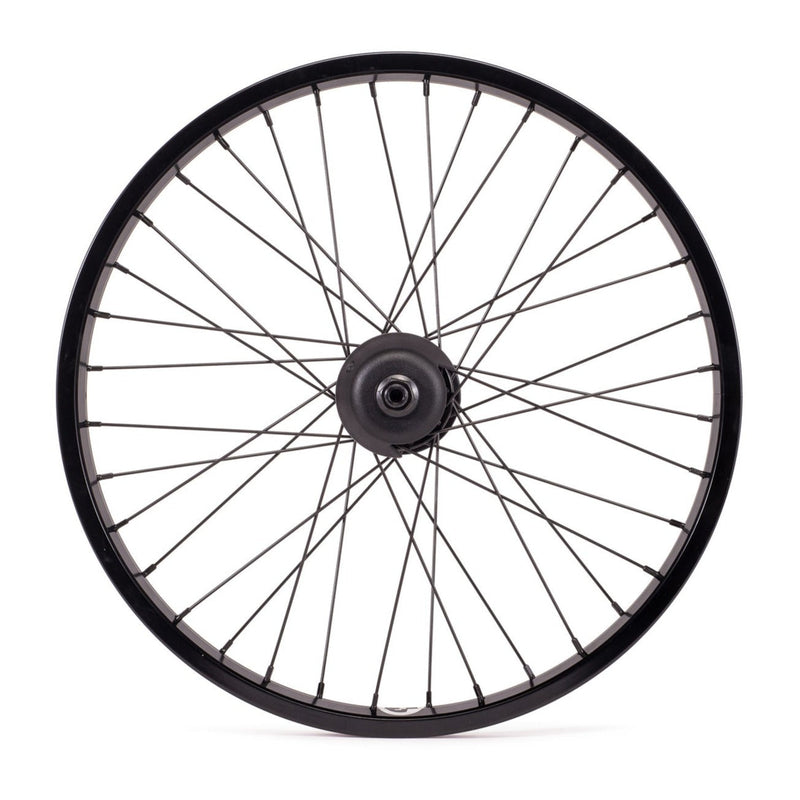 20" black SALTPLUS SUMMIT bicycle wheel with VERTEX freecoaster hub.