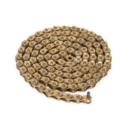 SALTPLUS WARLOCK CHAIN in gold color, durable BMX half link chain with embossed logo.