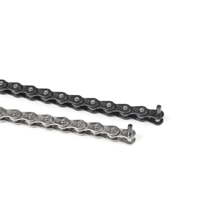 Tough BMX SALTPLUS WARLOCK CHAIN in black and chrome with strong half-link design.