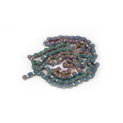 SALTPLUS Warlock BMX chain in oilslick with thick steel chromized plates and embossed logo