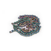 SALTPLUS WARLOCK CHAIN in oilslick color with embossed logo, durable BMX half link with thicker plates.