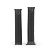 SALTPLUS XL GRIPS black flangeless and flanged VEX Kraton rubber bike handlebar grips with textured surface and push-in bar ends