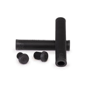 SALTPLUS XL GRIPS in black with bar ends, made from super soft VEX Kraton rubber, ideal for wider bars.