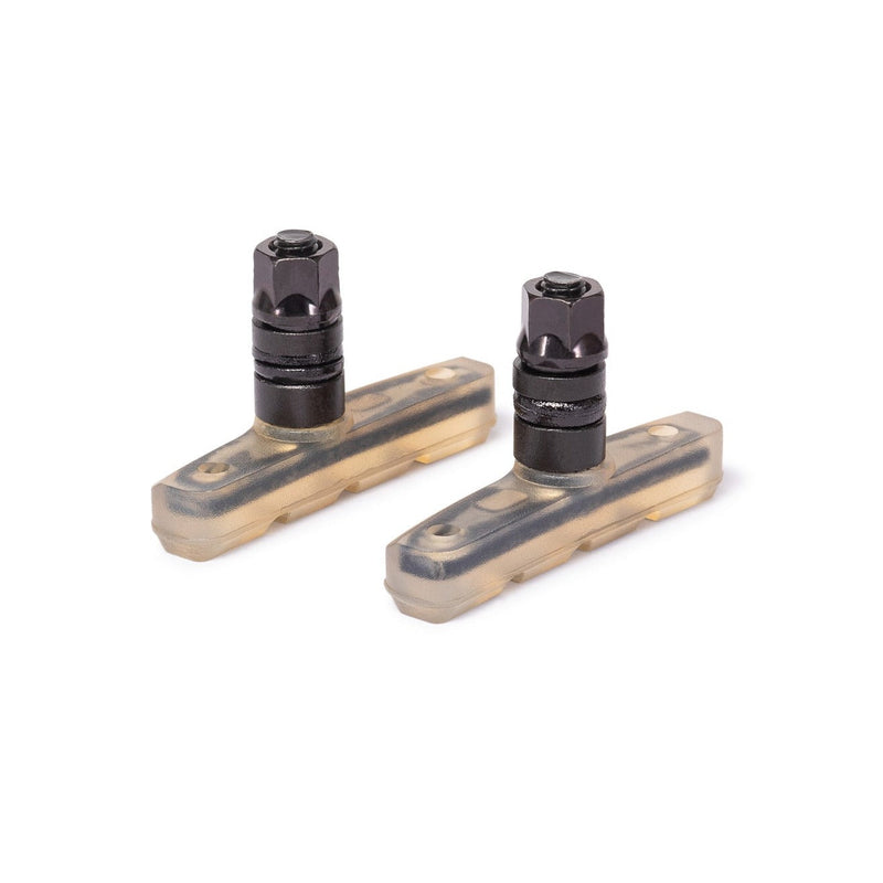 SALT AM brake pads with hardware, suitable for u-brakes, in clear soft compound.