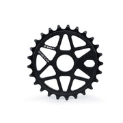 SALT COMP SPROCKET, black and oil slick, six-spoke 25t alloy design, lightweight 58g.
