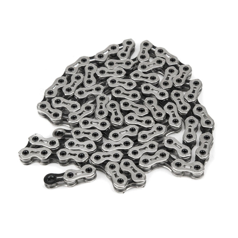 Lightweight SALT COOL LITE CHAIN in silver and black, featuring steel with chromized treatment, hollow pins, and drilled plates.