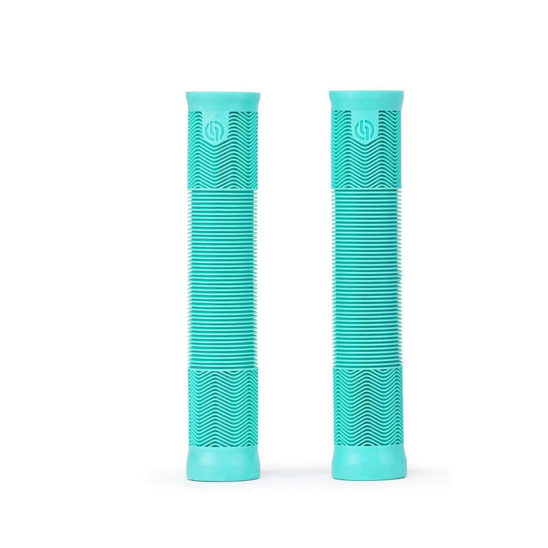 SALT EX GRIPS in teal, soft compound kraton, flangeless design, 154mm length.