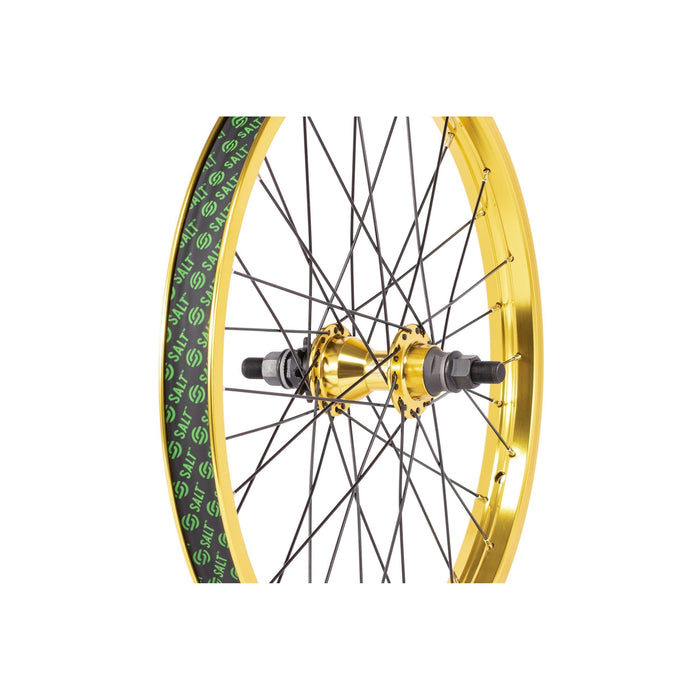 SALT EVEREST cassette rear wheel with gold SALTPLUS summit double wall rim and sealed hub.