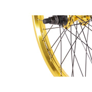 SALT EVEREST CASSETTE rear wheel with SALTPLUS summit double wall rim and sealed rear hub, gold finish.