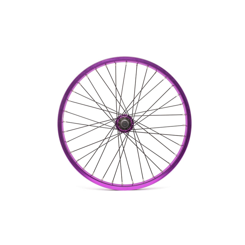 SALT EVEREST CASSETTE rear wheel with purple SALTPLUS summit double wall rim and sealed hub.