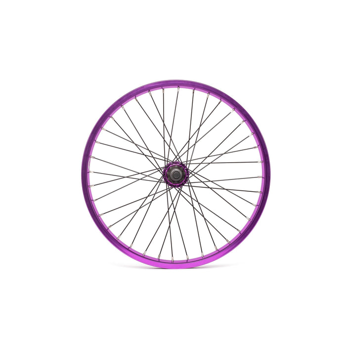 SALT EVEREST CASSETTE rear wheel with purple SALTPLUS summit double wall rim and sealed hub.