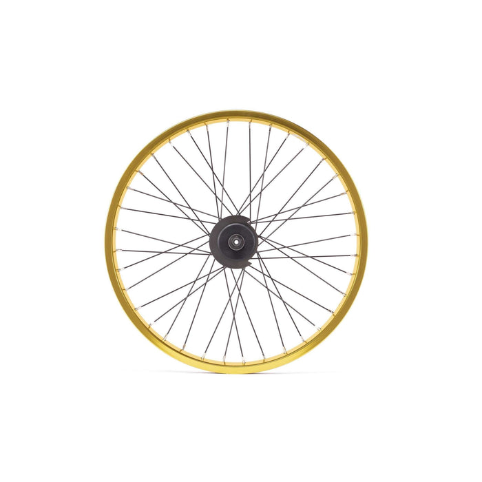 Salt Everest Freecoaster rear wheel with gold SALTPLUS Summit rim, featuring fully sealed hub and nylon hub guards.