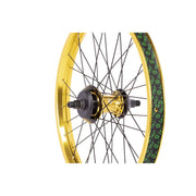 Salt Everest Freecoaster rear wheel with gold rim and black hub, featuring sealed freecoaster and nylon hub guards.