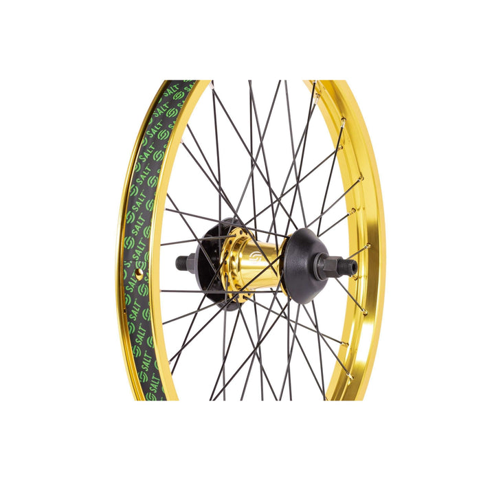 Salt Everest Freecoaster Rear Wheel in gold, featuring a sealed hub and SALTPLUS Summit rim, ideal for BMX bikes.