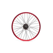 Salt Everest Freecoaster rear wheel with red rim and black hub, featuring 36 spokes and nylon hub guards.