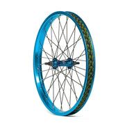 Blue SALT Everest front BMX wheel with wide 36mm Summit rim and sealed pro hub