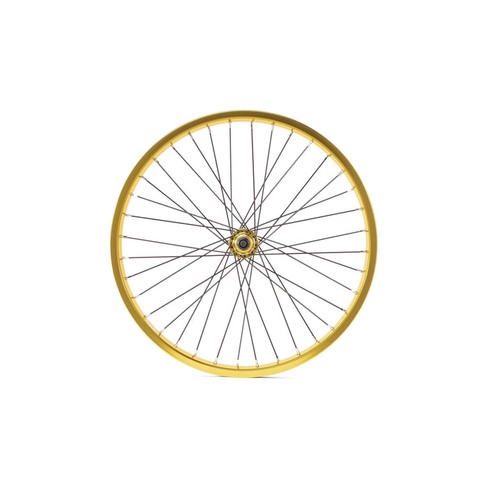 SALT EVEREST FRONT WHEEL with gold 36mm wide Summit rim and sealed front hub, 36 spokes, includes rim tape