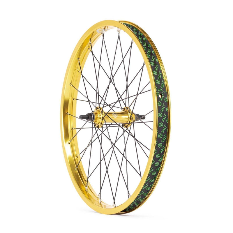 SALT EVEREST front wheel with gold SALTPLUS Summit rim and sealed front hub for BMX bikes