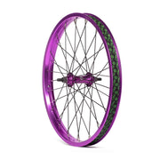 Purple SALT EVEREST FRONT WHEEL with 36mm wide summit rim and sealed front hub for BMX bikes