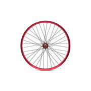 SALT EVEREST FRONT WHEEL with red 36mm wide summit rim and sealed front hub for BMX bikes